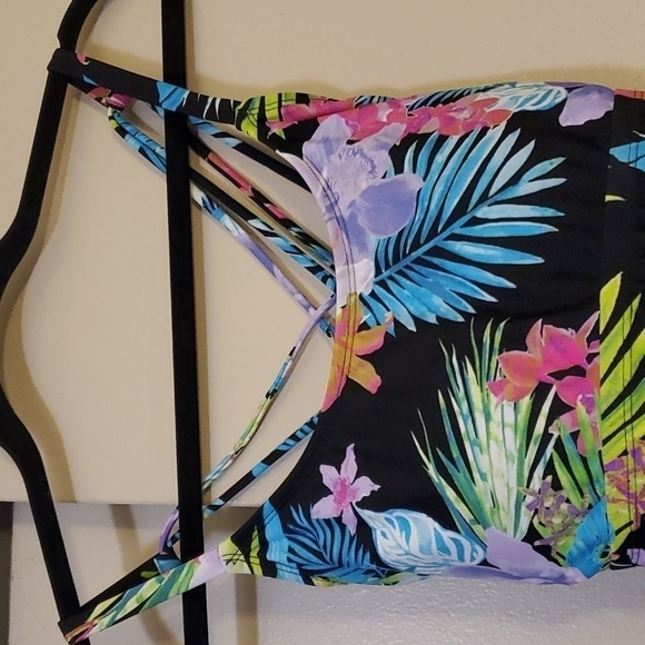 Island Escape Floral Tankini Top Size 8 - Picture 2 of 5